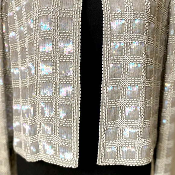 Vintage Stunning Evening Sequin Jacket Cardigan - Picture 4 of 8